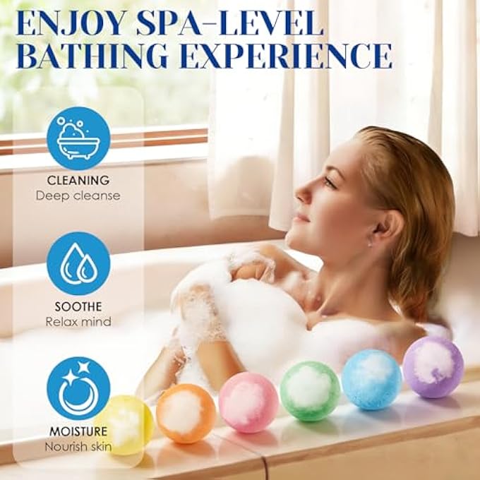 HOUSN Flower Fragrance Bath Bombs for Women Bath Bombs for Women 6 Pieces Gift Set 100 g Each for Moisture and Relaxation Perfect Bath Bomb Gift Idea - Image 5